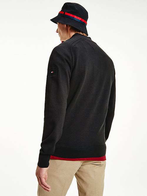 Black Tommy Hilfiger Signature Half-Zip Jumper Men's Sweaters | TH257NPX