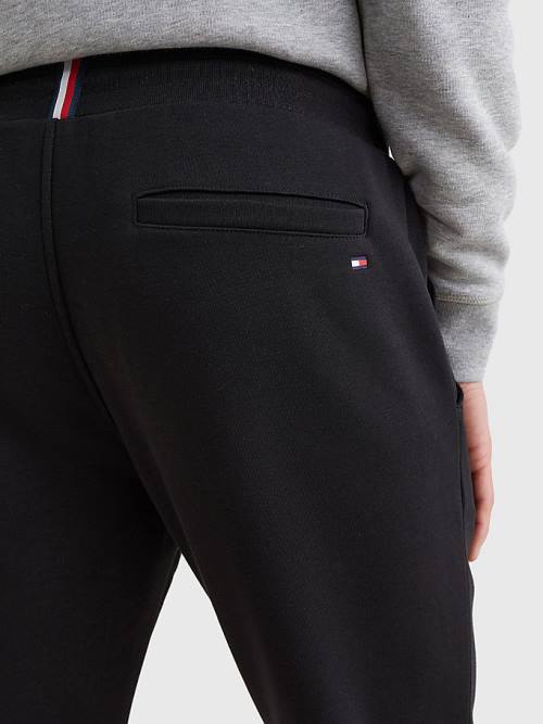 Black Tommy Hilfiger Signature Leg Logo Joggers Men's Pants | TH590YML