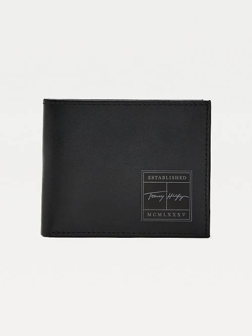 Black Tommy Hilfiger Signature Small Card Men\'s Wallets | TH304HVA