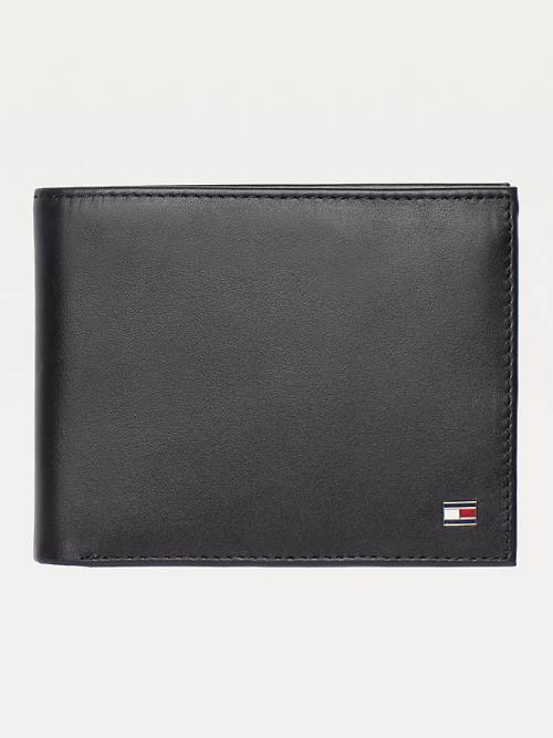 Black Tommy Hilfiger Signature Stripe Trifold Men\'s Wallets | TH209CKQ