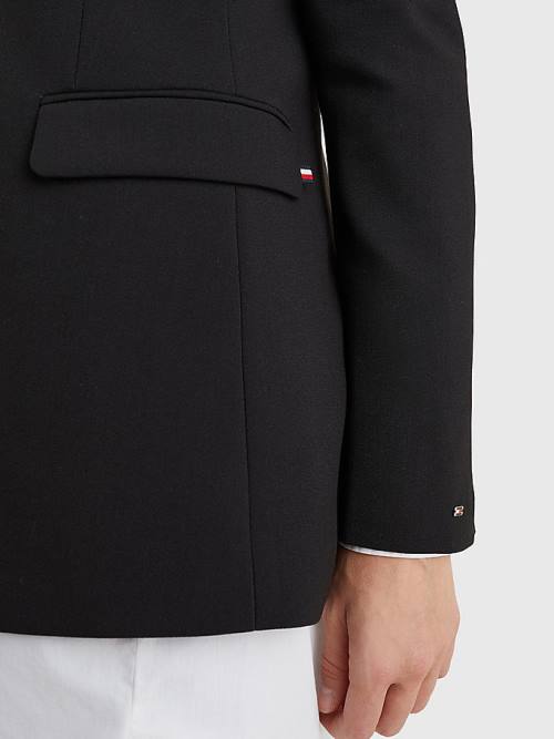 Black Tommy Hilfiger Single Breasted Regular Fit Women's Blazers | TH937JSZ