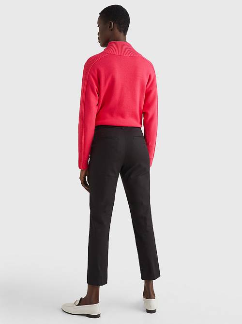 Black Tommy Hilfiger Slim Ankle Women's Pants | TH951CGD