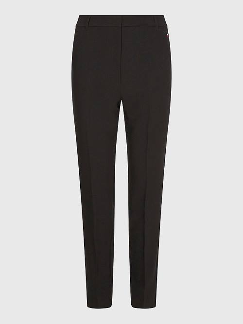 Black Tommy Hilfiger Slim Fit Women's Pants | TH197MSO