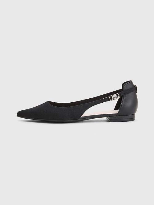 Black Tommy Hilfiger Slingback Pointed Women's Ballerina | TH189WRQ