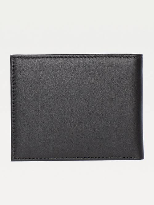 Black Tommy Hilfiger Small Embossed Bifold Men's Wallets | TH482HJZ