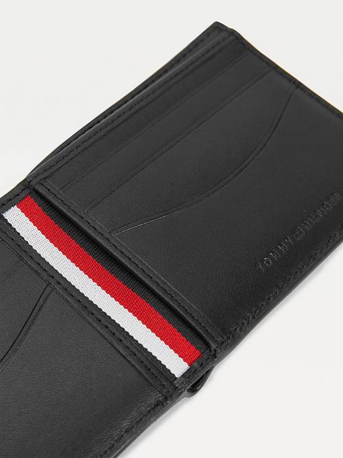 Black Tommy Hilfiger Small Leather Key Fob Men's Wallets | TH109WIZ