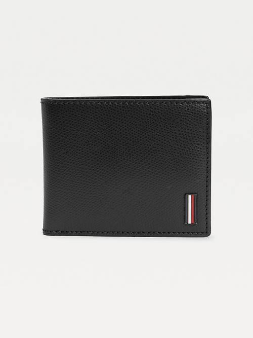 Black Tommy Hilfiger Small Leather Key Fob Men\'s Wallets | TH109WIZ