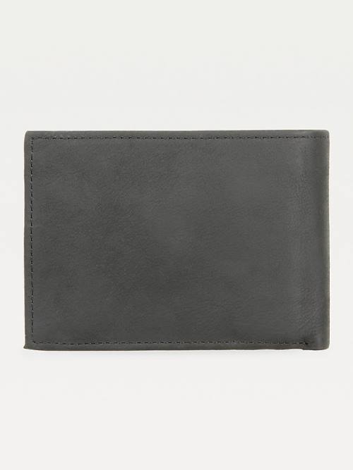 Black Tommy Hilfiger Small Leather Men's Wallets | TH058SON