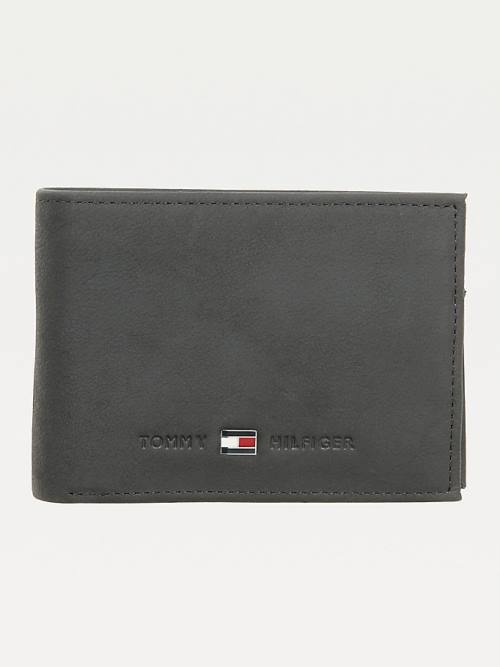 Black Tommy Hilfiger Small Leather Men\'s Wallets | TH058SON