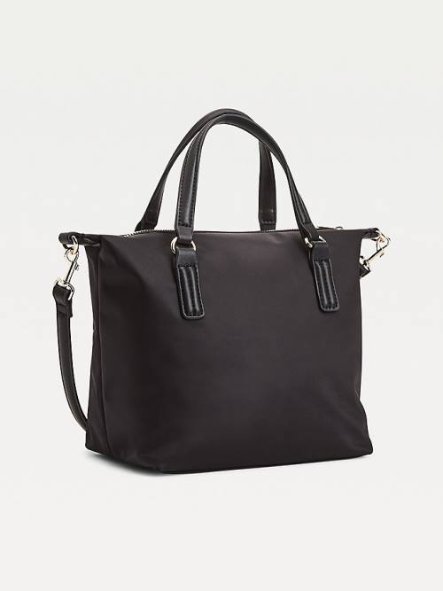 Black Tommy Hilfiger Small Recycled Tote Women's Bags | TH796HXQ