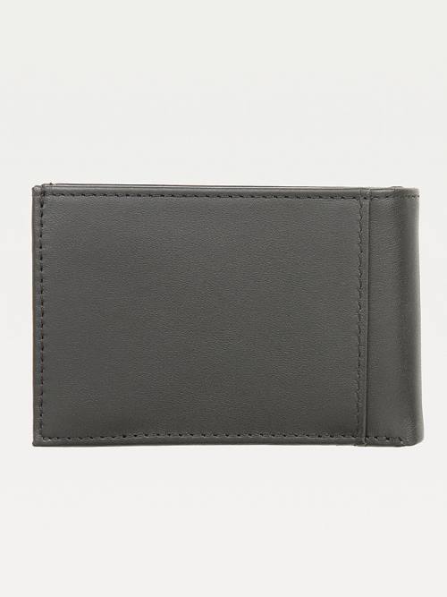 Black Tommy Hilfiger Small Sleek Leather Men's Wallets | TH816YWA