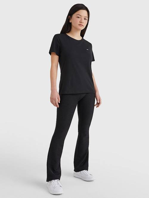 Black Tommy Hilfiger Soft Jersey Women's T Shirts | TH351ANK