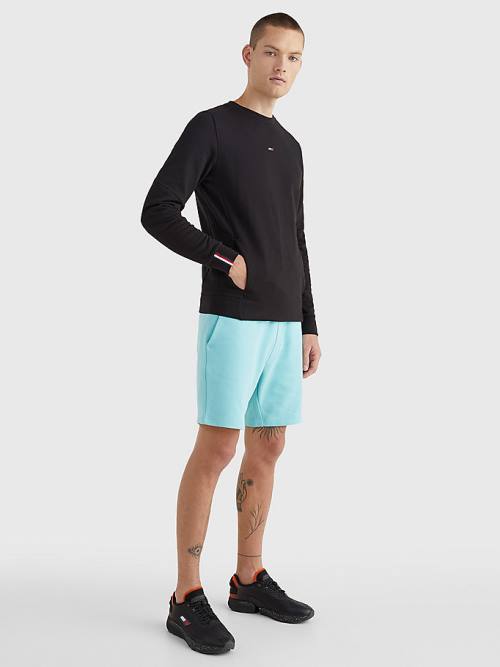 Black Tommy Hilfiger Sport Essential Organic Cotton Men's Sweatshirts | TH165SZR