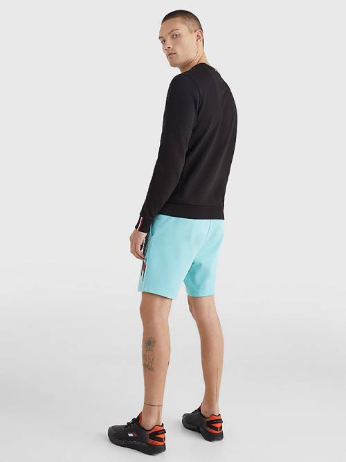 Black Tommy Hilfiger Sport Essential Organic Cotton Men's Sweatshirts | TH165SZR