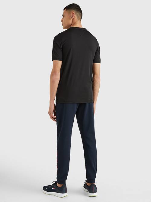 Black Tommy Hilfiger Sport Essential Slim Fit Recycled Men's T Shirts | TH976NPR