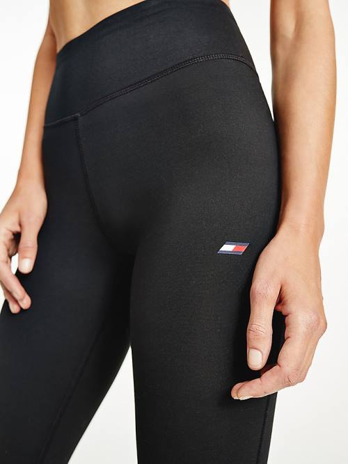 Black Tommy Hilfiger Sport Full Length Graphic Women's Leggings | TH317EAV