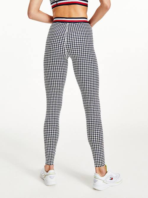 Black Tommy Hilfiger Sport Full Length Houndstooth Women's Leggings | TH895RKB