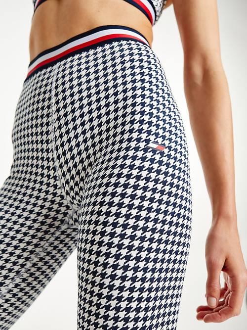 Black Tommy Hilfiger Sport Full Length Houndstooth Women's Leggings | TH895RKB