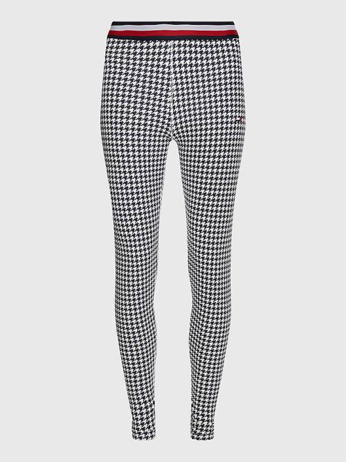 Black Tommy Hilfiger Sport Full Length Houndstooth Women's Leggings | TH895RKB