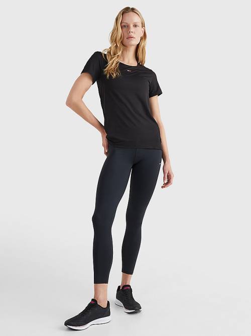 Black Tommy Hilfiger Sport High Rise 7/8 Women's Leggings | TH198QUZ