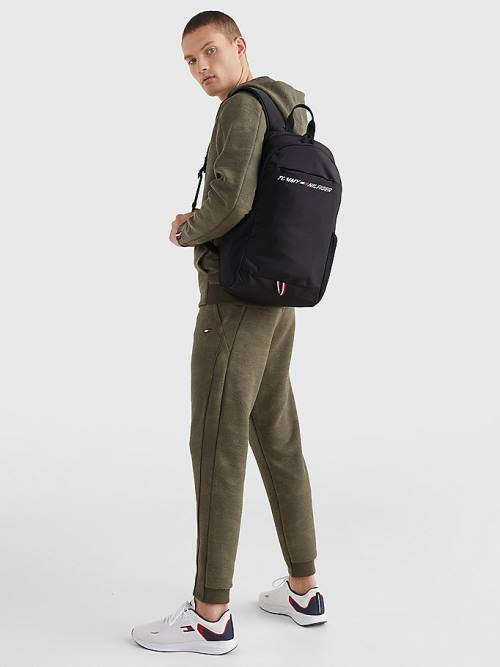 Black Tommy Hilfiger Sport Logo Backpack Men's Bags | TH793QXE