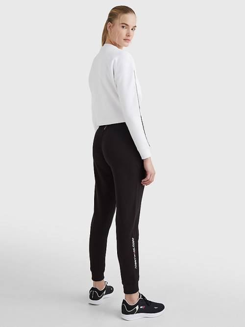 Black Tommy Hilfiger Sport Organic Cotton Joggers Women's Pants | TH347UJP