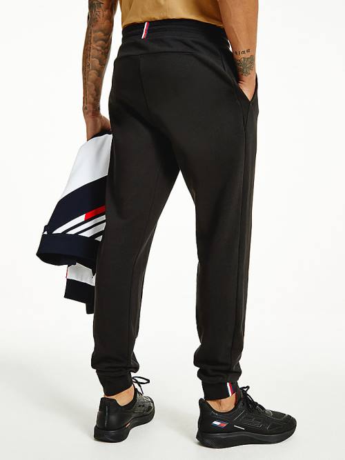 Black Tommy Hilfiger Sport Organic Cotton Logo Joggers Men's Pants | TH580ZUI