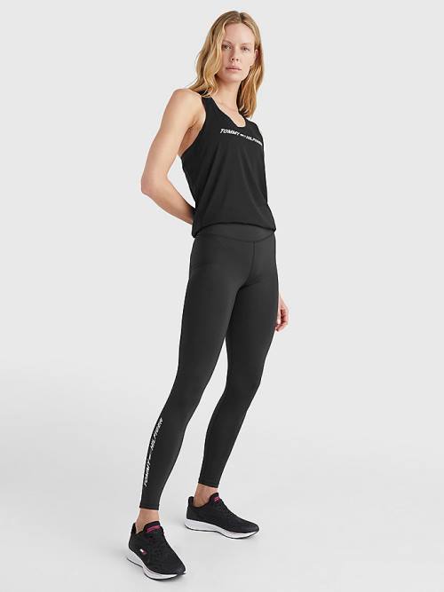 Black Tommy Hilfiger Sport Performance Full Length Women's Leggings | TH012TUA