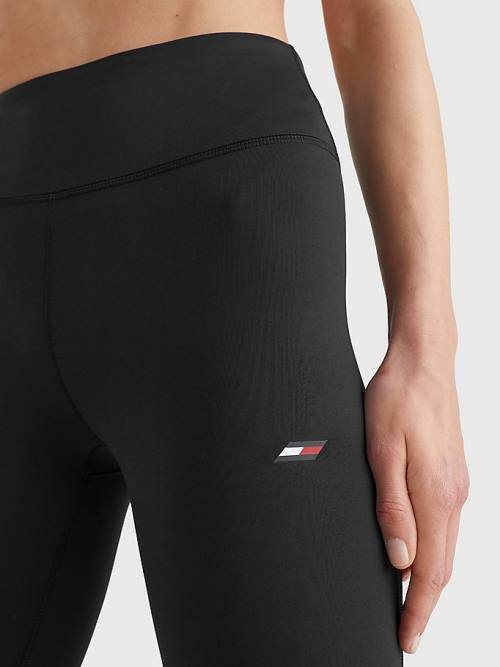 Black Tommy Hilfiger Sport Performance Full Length Women's Leggings | TH012TUA