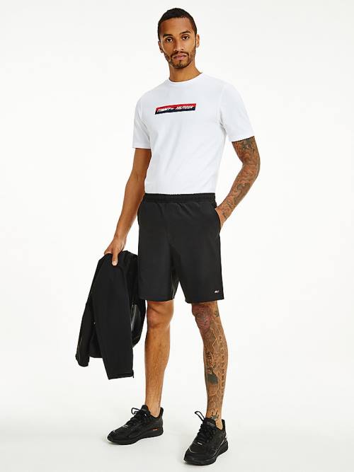 Black Tommy Hilfiger Sport Signature Recycled Men's Shorts | TH956JHR