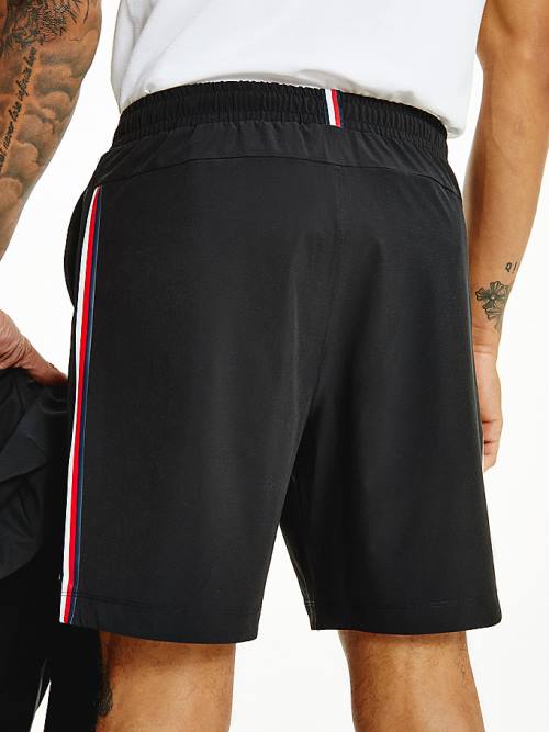 Black Tommy Hilfiger Sport Signature Recycled Men's Shorts | TH956JHR