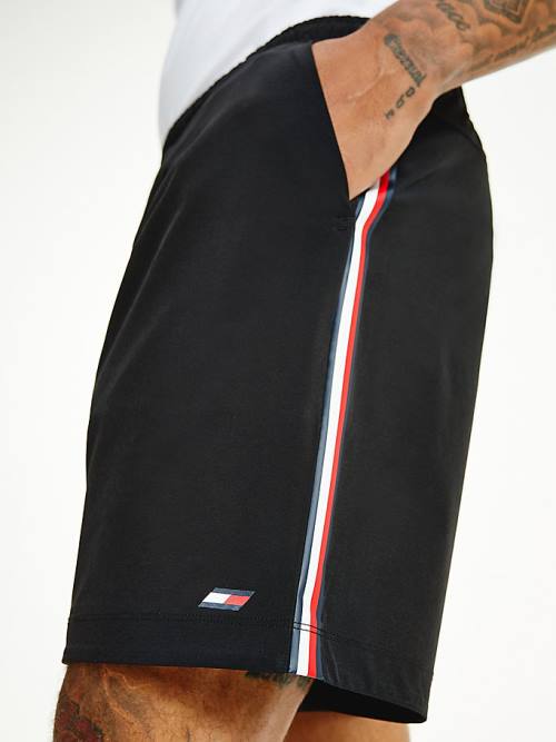 Black Tommy Hilfiger Sport Signature Recycled Men\'s Shorts | TH956JHR