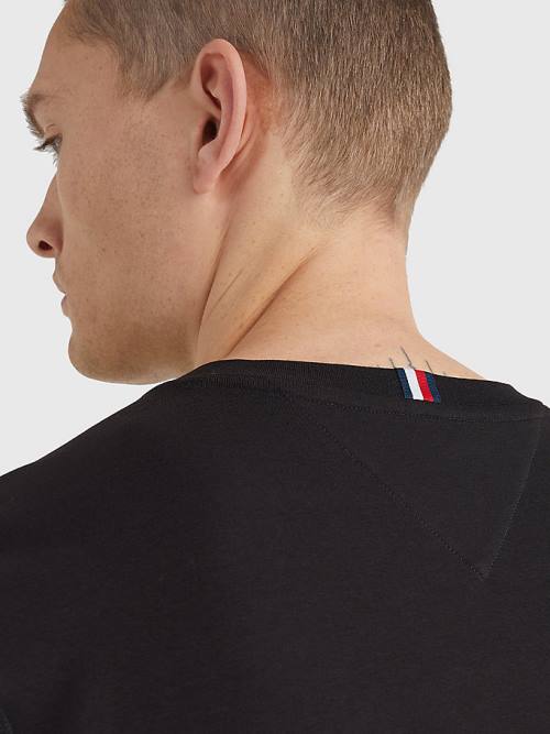 Black Tommy Hilfiger Sport Stretch Organic Cotton Jersey Men's T Shirts | TH435TGU