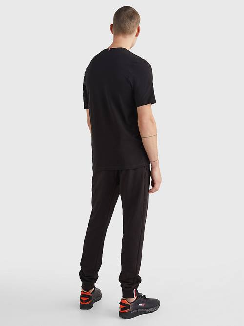 Black Tommy Hilfiger Sport Stretch Organic Cotton Jersey Men's T Shirts | TH435TGU