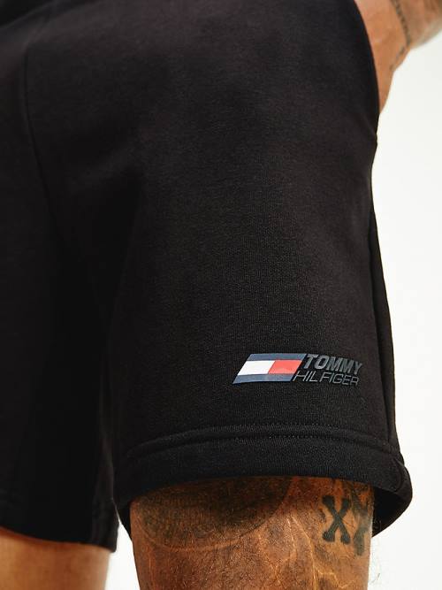 Black Tommy Hilfiger Sport TH Cool Flex Fleece Men's Shorts | TH158XBW