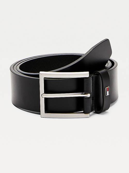 Black Tommy Hilfiger Square Buckle Leather Men\'s Belts | TH894VME