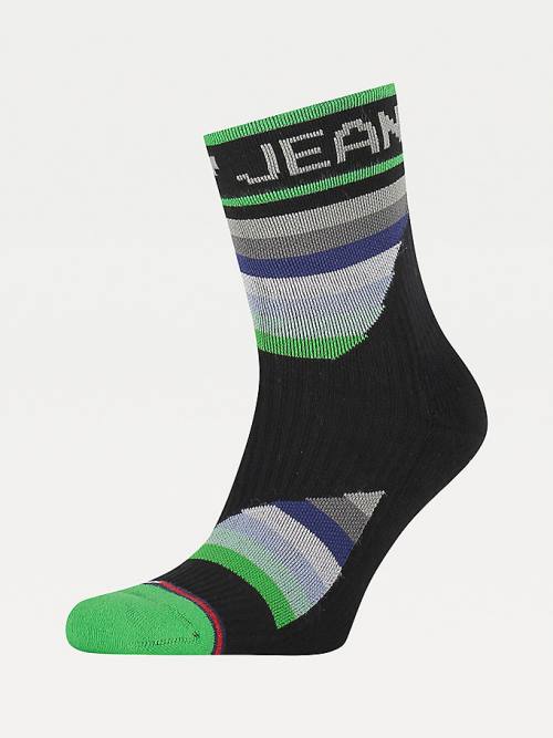 Black Tommy Hilfiger Stripe Short Men\'s Socks | TH463CLB