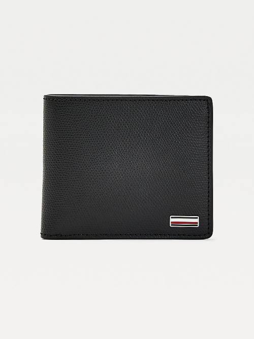 Black Tommy Hilfiger TH Business Card And Coin Men\'s Wallets | TH671UYT