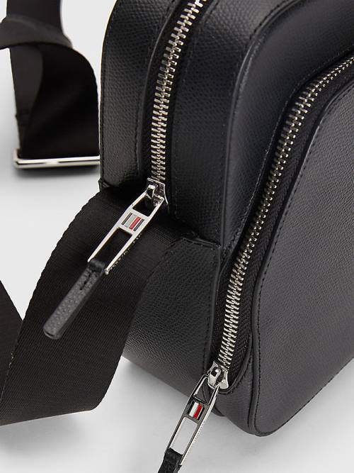 Black Tommy Hilfiger TH Business Leather Crossover Men's Bags | TH368HKV