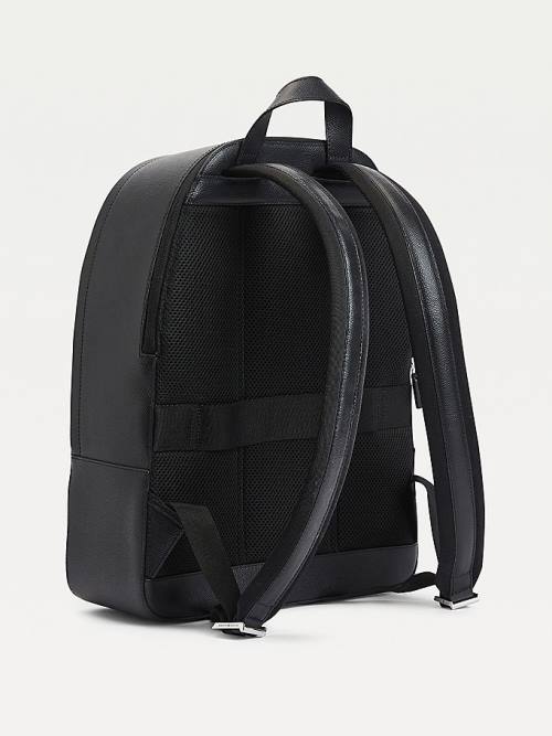 Black Tommy Hilfiger TH Business Leather Backpack Men's Bags | TH431KRP