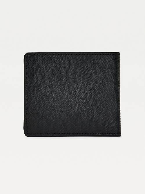 Black Tommy Hilfiger TH Business Leather Men's Wallets | TH604CQH