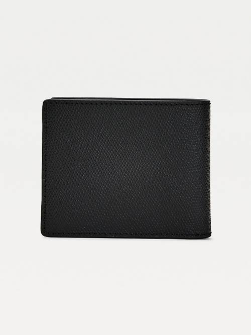 Black Tommy Hilfiger TH Business Small Leather Card Men's Wallets | TH936PWX