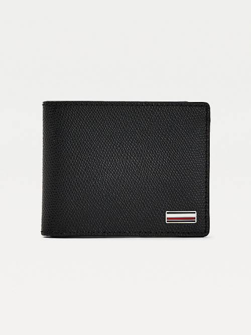 Black Tommy Hilfiger TH Business Small Leather Card Men\'s Wallets | TH936PWX