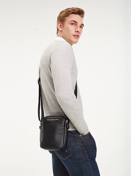 Black Tommy Hilfiger TH City Small Reporter Men's Bags | TH873OYM