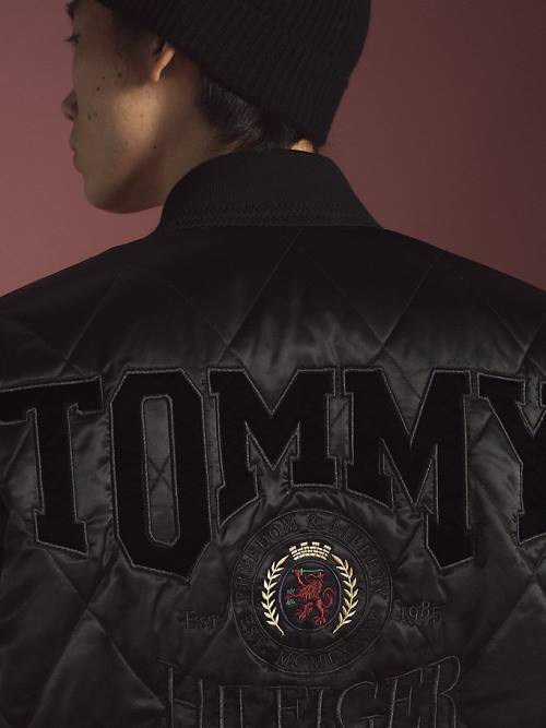 Black Tommy Hilfiger TH Collection Diamond Quilted Reversible Bomber Men's Jackets | TH095WUM