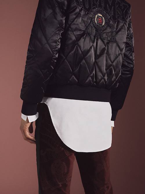 Black Tommy Hilfiger TH Collection Diamond Quilted Reversible Bomber Men's Jackets | TH095WUM