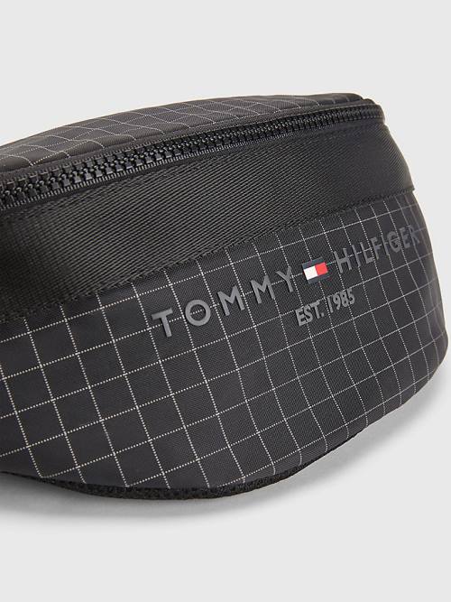 Black Tommy Hilfiger TH Established Square Print Crossbody Men's Bags | TH804YFN