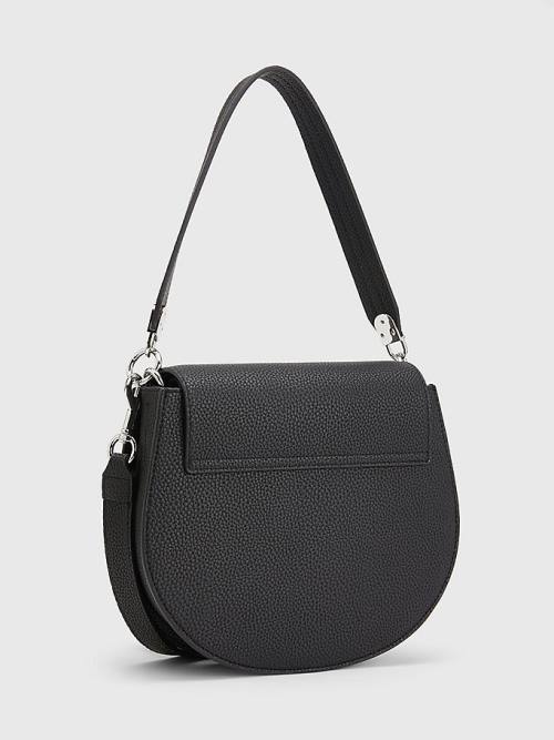 Black Tommy Hilfiger TH Interlock Saddle Women's Bags | TH693JKF