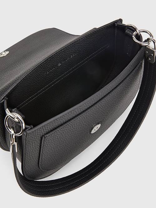 Black Tommy Hilfiger TH Interlock Saddle Women's Bags | TH693JKF