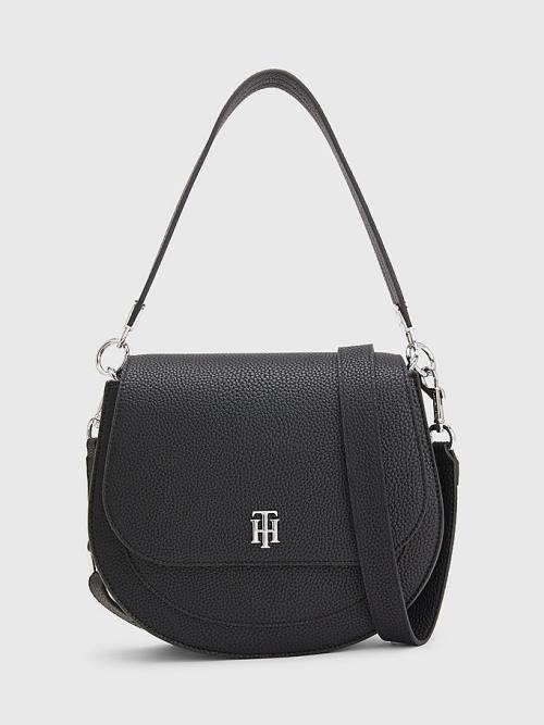 Black Tommy Hilfiger TH Interlock Saddle Women\'s Bags | TH693JKF